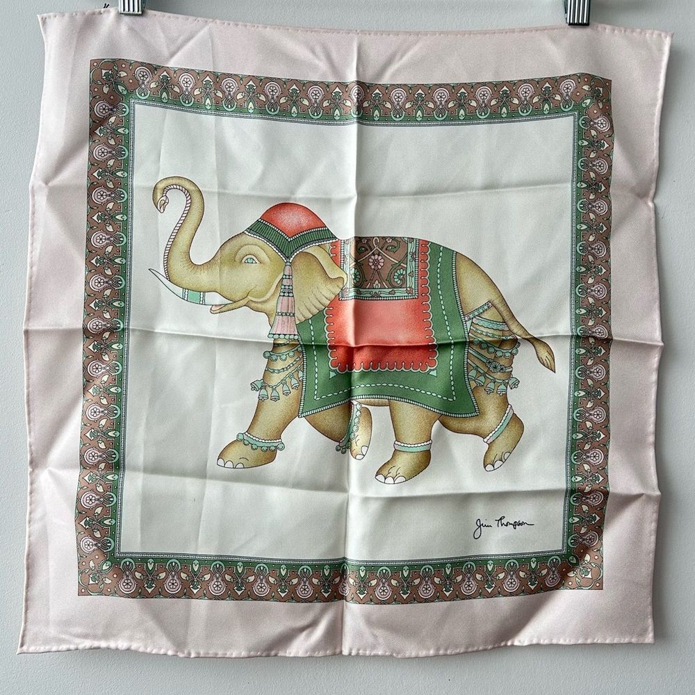 Jim Thompson silk handkerchief in old rose pink